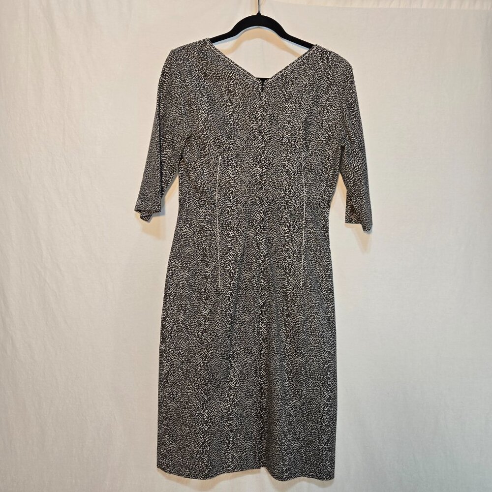 PIAZZA SEMPIONE Black/White Printed Dress Size Italian 44 US 8 Made Italy! NEW! - Picture 2 of 16